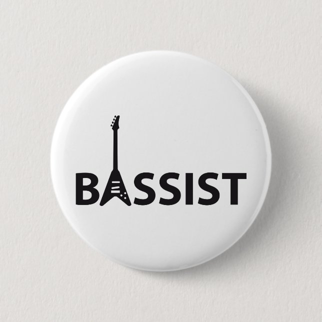 Badge Rond 5 Cm Bassiste (Devant)