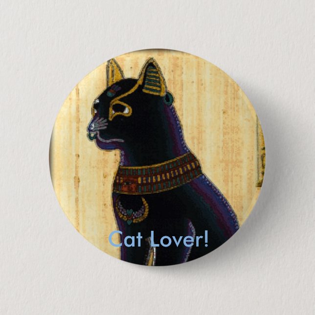 Badge Rond 5 Cm BASTET ~ Chat Dieu (Devant)