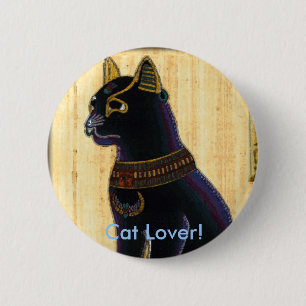 Badge Rond 5 Cm BASTET ~ Chat Dieu