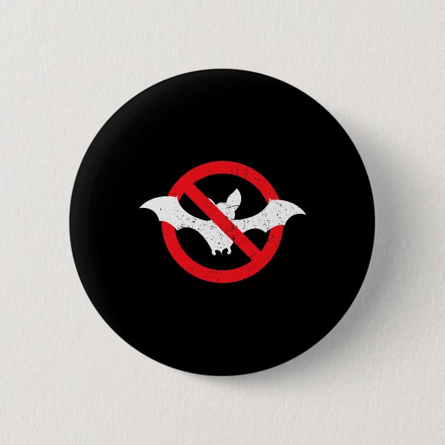 Badge Rond 5 Cm Bat Ban Halloween Vampire Éffrayant (Devant)