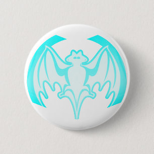 Badge Rond 5 Cm Bat Cyan Inv Le MUSÉE Zazzle Cadeaux