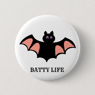 Badge Rond 5 Cm Bat d'Halloween