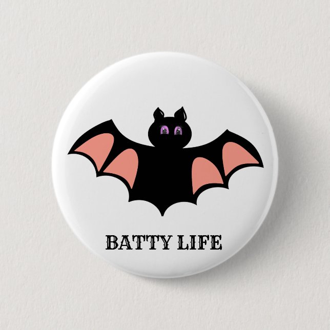 Badge Rond 5 Cm Bat d'Halloween (Devant)