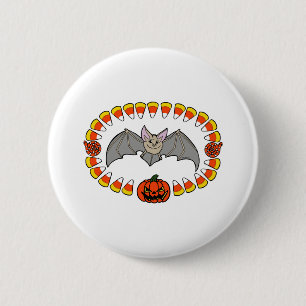 Badge Rond 5 Cm Bat d'Halloween