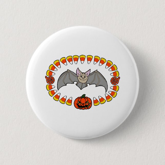 Badge Rond 5 Cm Bat d'Halloween (Devant)