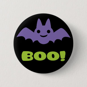 Badge Rond 5 Cm Bat d'Halloween