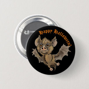 Badge Rond 5 Cm Bat mignonne avec les doigts Joyeux Halloween
