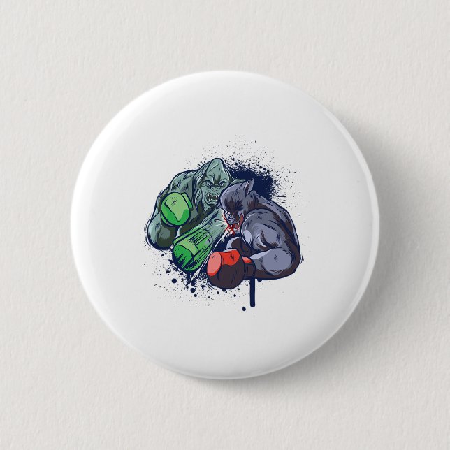 Badge Rond 5 Cm Bataille Epic Monster Boxing (Devant)