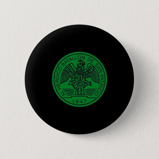 Badge Rond 5 Cm Bataillon St Patrick San Patricios Irlandais Mexic (Devant)