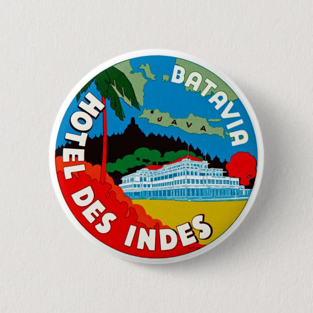 Badge Rond 5 Cm Batavia Hotel Des Indies (Devant)