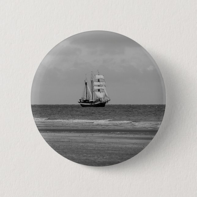 Badge Rond 5 Cm Bateau à voile Atlantis (Devant)