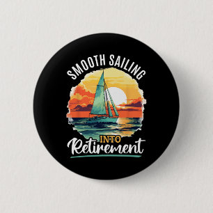 Badge Rond 5 Cm Bateau À Voile Capitaine Smooth Naviguant Vers Ret
