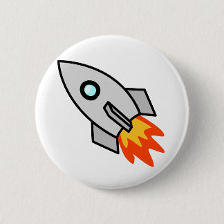 Badge Rond 5 Cm Bateau de Rocket de bande dessinée
