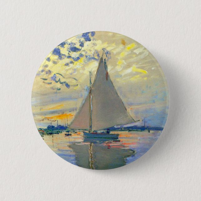Badge Rond 5 Cm Bateau Monet au Petit-Gennevilliers (Devant)