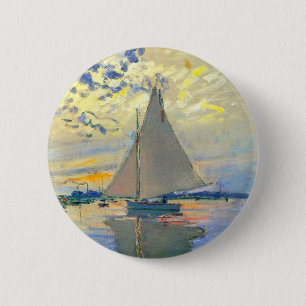 Badge Rond 5 Cm Bateau Monet au Petit-Gennevilliers