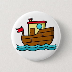 Badge Rond 5 Cm Bateau remorqueur à dessin