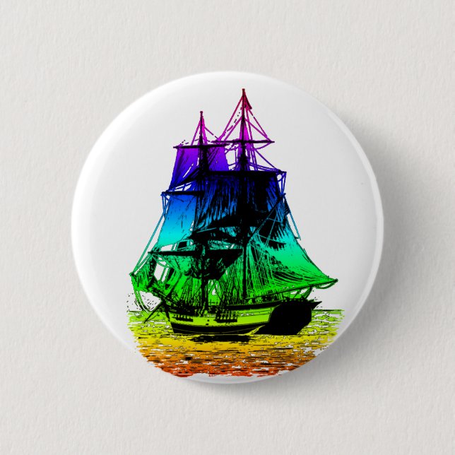 Badge Rond 5 Cm Bateau vintage (Devant)