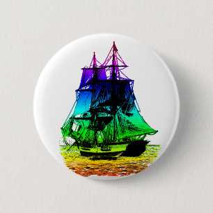 Badge Rond 5 Cm Bateau vintage