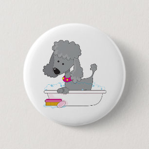 Badge Rond 5 Cm Bath de caniche