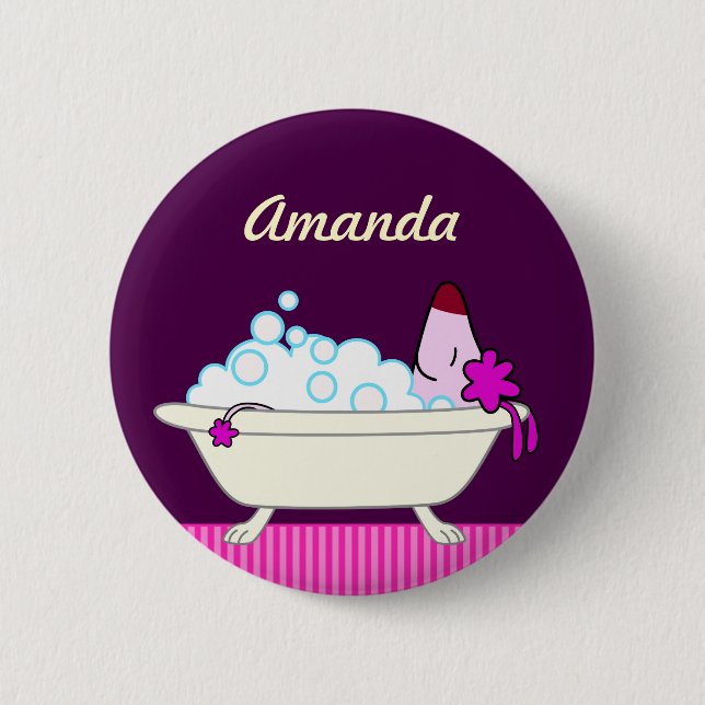 Badge Rond 5 Cm Bath du chien du Groomer d'animal familier (Devant)
