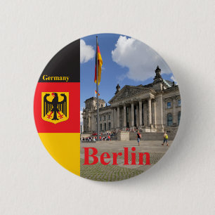 Badge Rond 5 Cm Bâtiment du Reichstag. Berlin, Allemagne