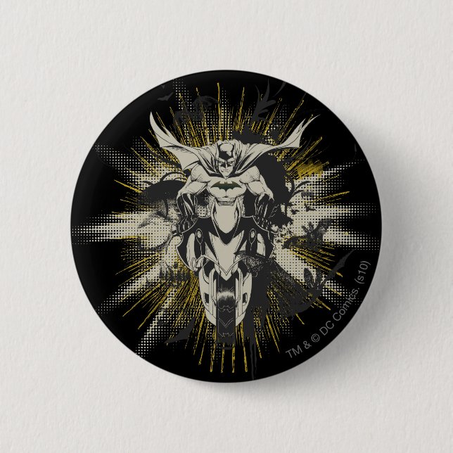 Badge Rond 5 Cm Batman à vélo (Devant)