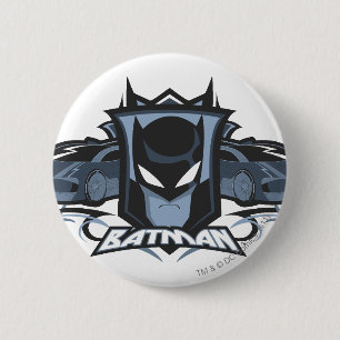 Badge Rond 5 Cm Batman avec Batmobile
