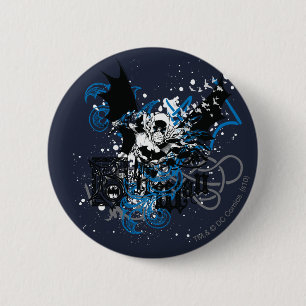 Badge Rond 5 Cm Batman avec collage de nouage