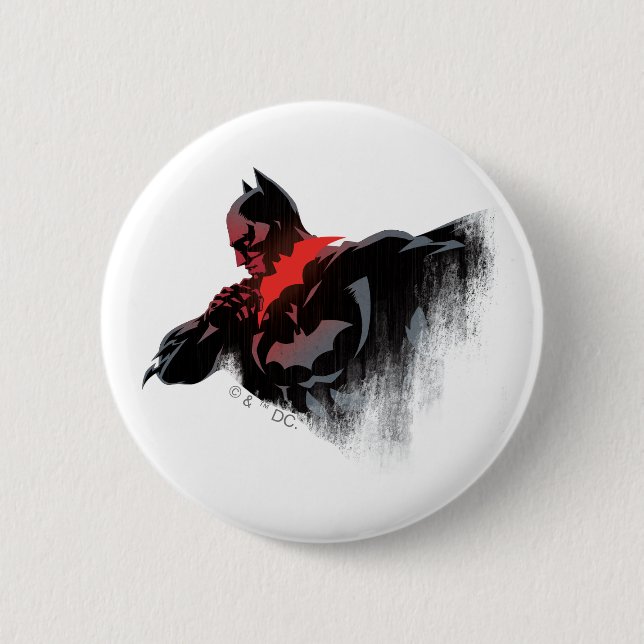 Badge Rond 5 Cm Batman Batarang cramoisi (Devant)
