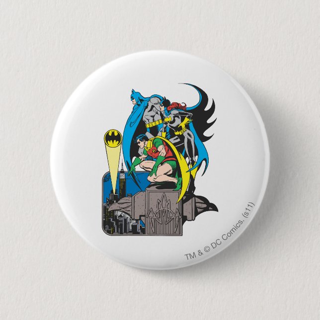 Badge Rond 5 Cm Batman/Batgirl/Robin (Devant)