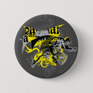 Badge Rond 5 Cm Batman Collage noir et jaune