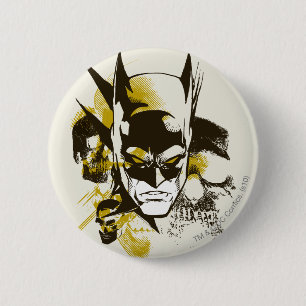 Badge Rond 5 Cm Batman Cowl et Skuls