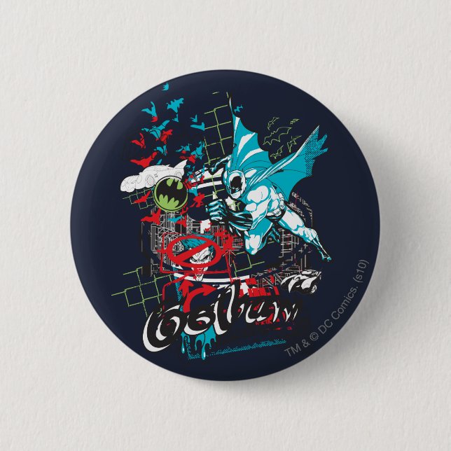 Badge Rond 5 Cm Batman Gotham Guardian Lineart Collage (Devant)