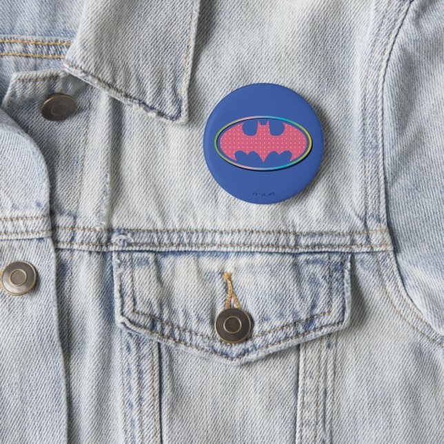 Badge Rond 5 Cm Batman | Logo Pink Polka Dot (En situation)