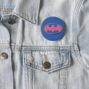 Badge Rond 5 Cm Batman   Logo Pink Polka Dot