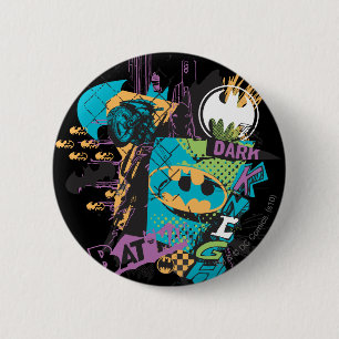 Badge Rond 5 Cm Batman Neon The Dark Knight Collage