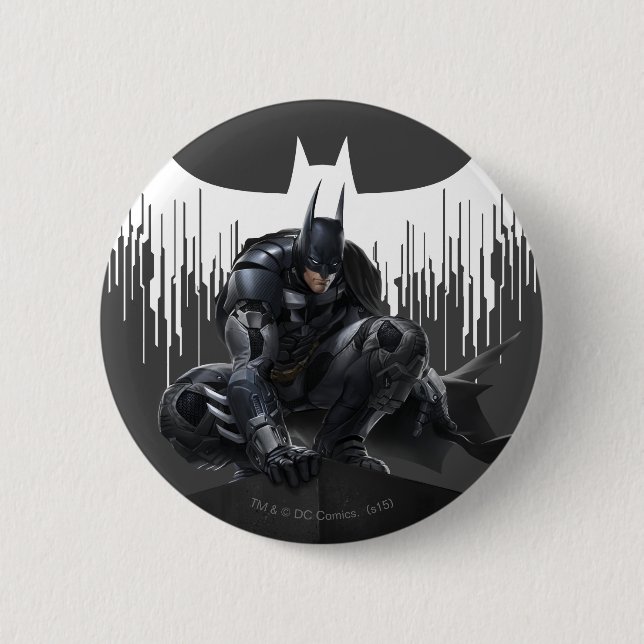 Badge Rond 5 Cm Batman perché sur un pilier (Devant)
