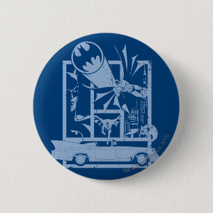 Badge Rond 5 Cm Batman - Picto Blue