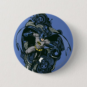 Badge Rond 5 Cm Batman Skulls/Doodle d'encre 2