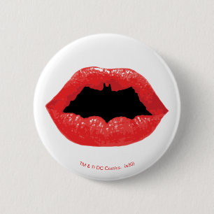 Badge Rond 5 Cm Batman Valentine Lèvres de chaume