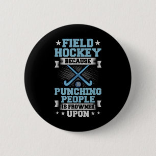 Badge Rond 5 Cm Bâton de hockey sur gazon Goal Jeu en salle Joueur