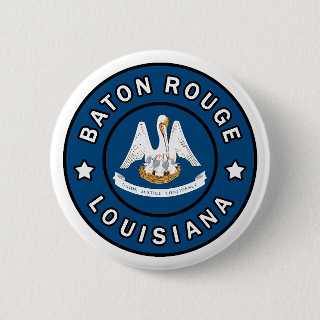 Badge Rond 5 Cm Baton Rouge Louisiane (Devant)