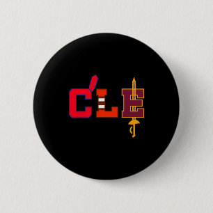 Badge Rond 5 Cm Bâtons de baseball de Cleveland Design vintage Ohi