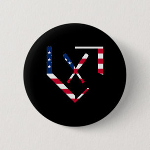 Badge Rond 5 Cm Bâtons de baseball Stars And Stripes Home Plate Am