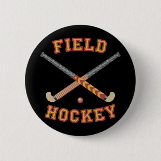Badge Rond 5 Cm Bâtons de hockey sur gazon