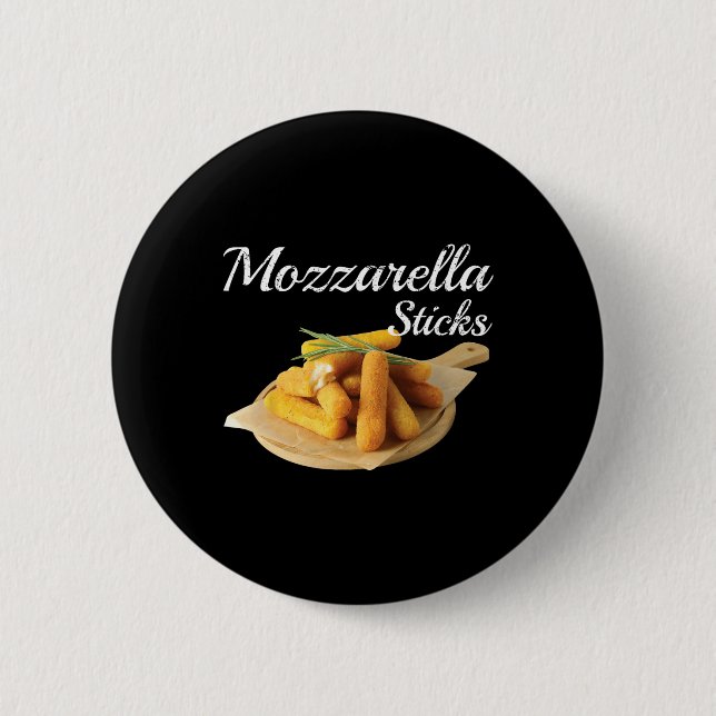 Badge Rond 5 Cm Bâtons Mozzarella 90's Mozzarella Bâton Pain Funn (Devant)