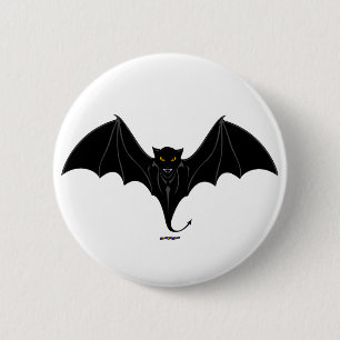 Badge Rond 5 Cm Batte noire effrayante