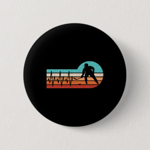 Badge Rond 5 Cm Battement de coeur de hockey Joueur de hockey sur