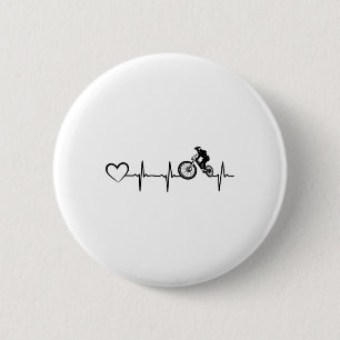 Badge Rond 5 Cm Battement de coeur de vélo cycliste cyclisme en de