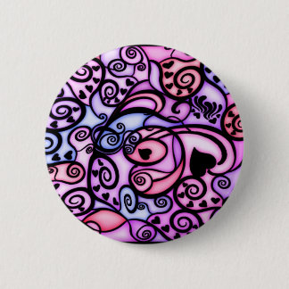 Badge Rond 5 Cm Battements de coeur chantant, style en verre